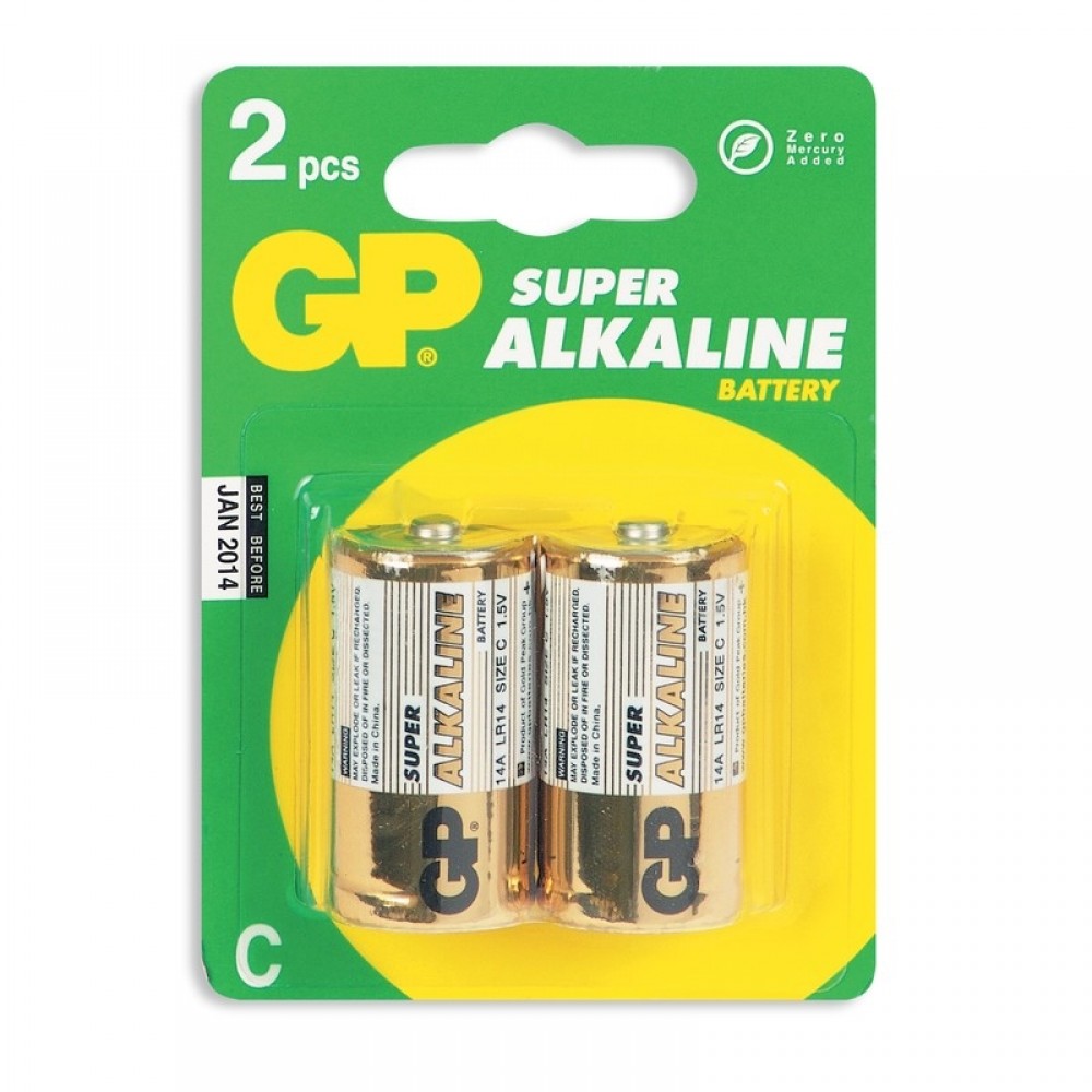 Купити Батарейка LR14 (C) GP SUPER ALKALINE 1x2 – ціна: 66.6 грн.. Код ...